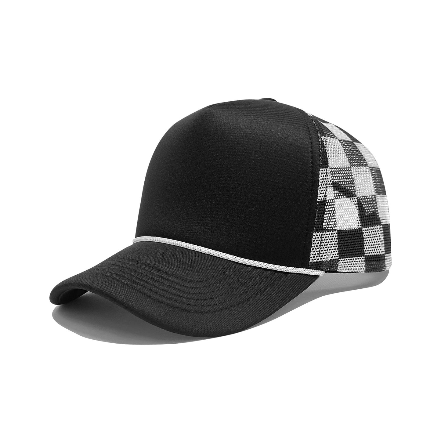 Checkered Foam Trucker Hat Blank