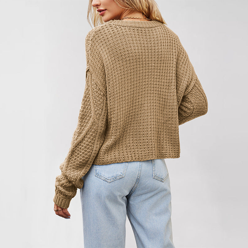Large Size Loose Chunky Knit Pullover Sweater