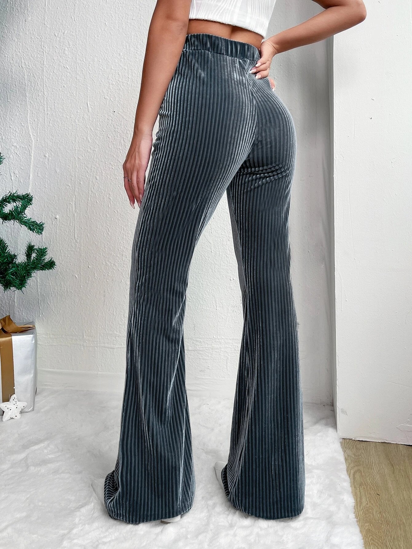 High Waisted Corduroy Flared Pants