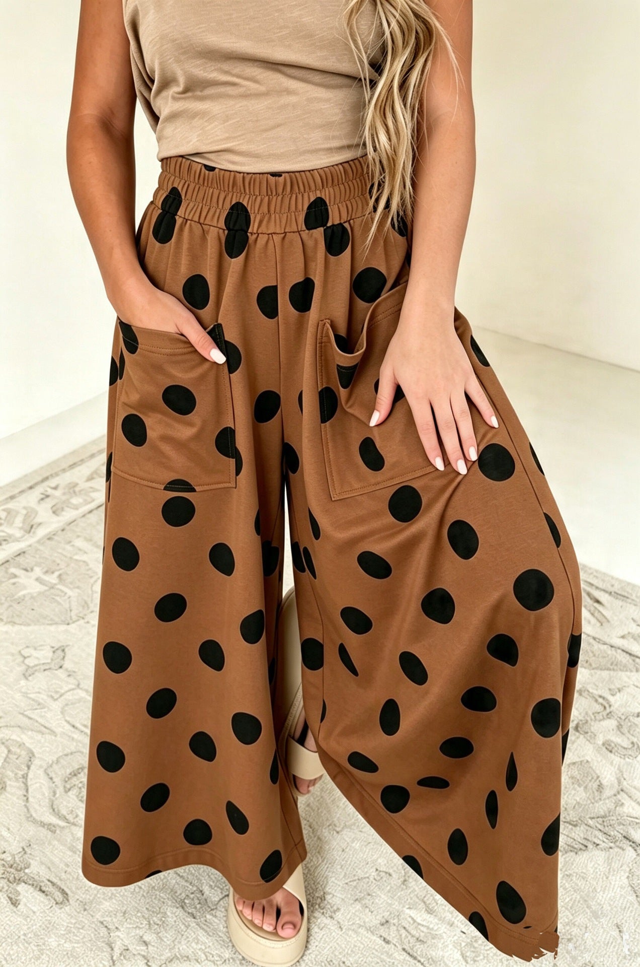 Polka Dot Wide Leg Pants