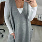 Autumn and winter solid color V-neck knitted vest sleeveless sweater