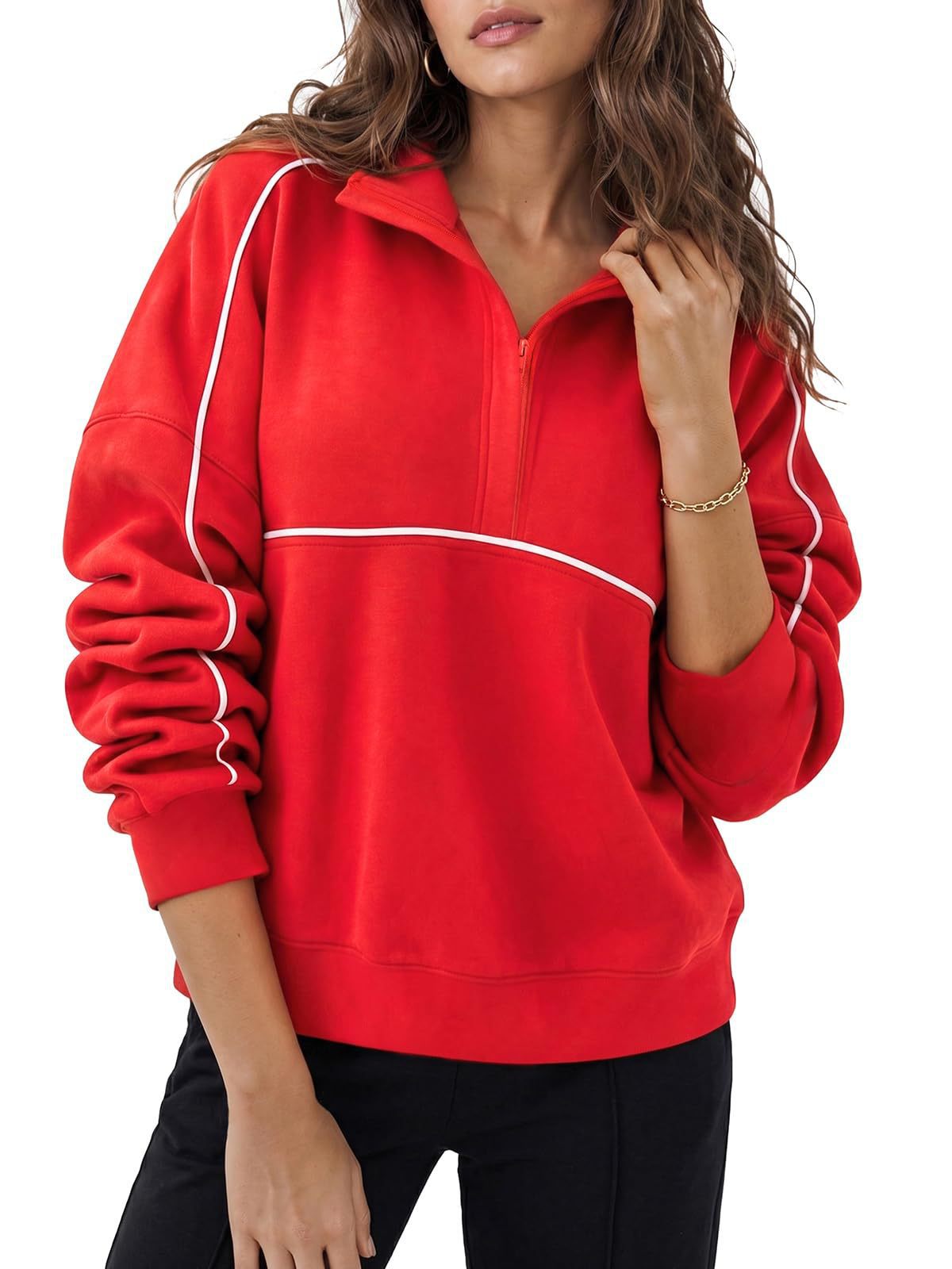 Piped Quarter Zip Pullover