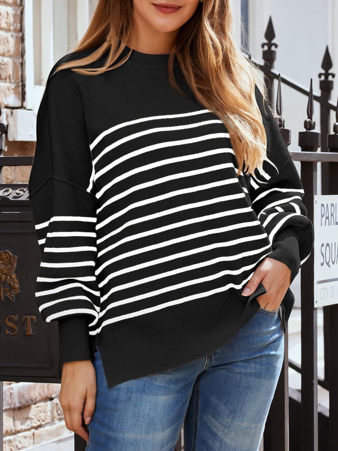 Crew Neck Batwing Sweater