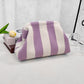 Striped Plush Kiss Lock Clutch Bag
