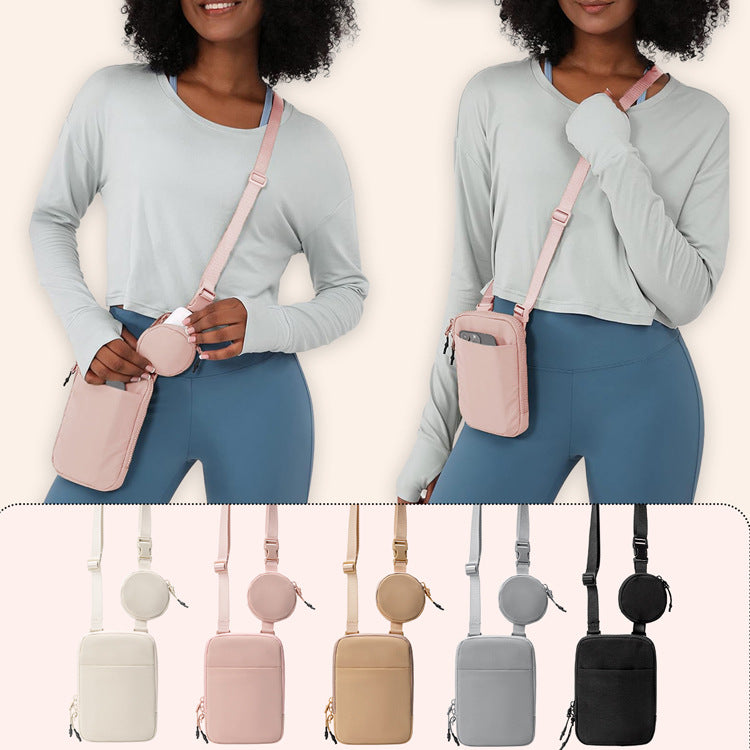 Nylon Crossbody Bag with Removable Mini Pouch