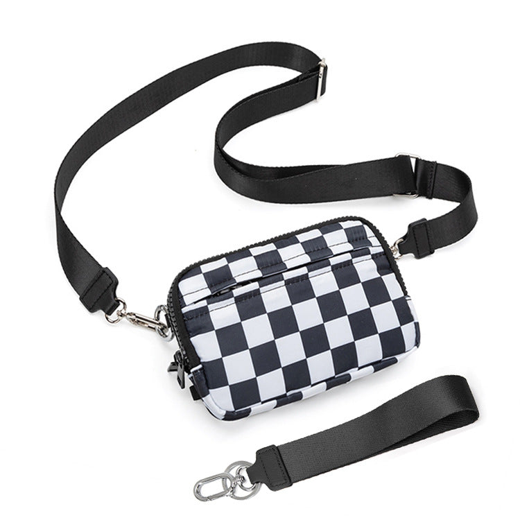 Nylon Double Compartment Crossbody and Wristlet