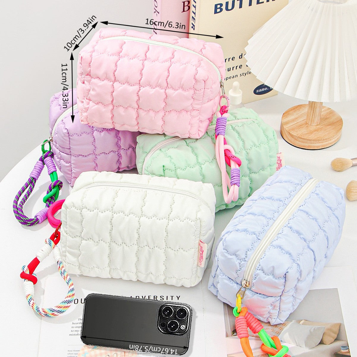 Mini Macaron Colored Cosmetics Organizer Bag