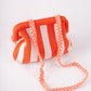 Striped Knit Cloud Frame Clutch Crossbody Bag