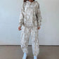 Multicolour Abstract Print Long Sleeve Elastic Waist Pant Set