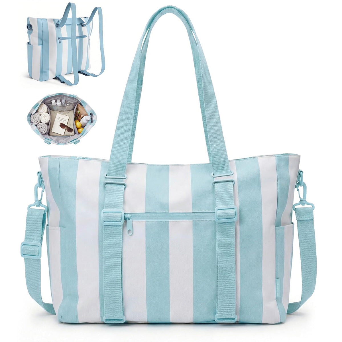 Nautical Multi-Pocket Large Capacity Beach Tote
