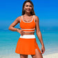 Scoop Neck Top and Skort Swim Set