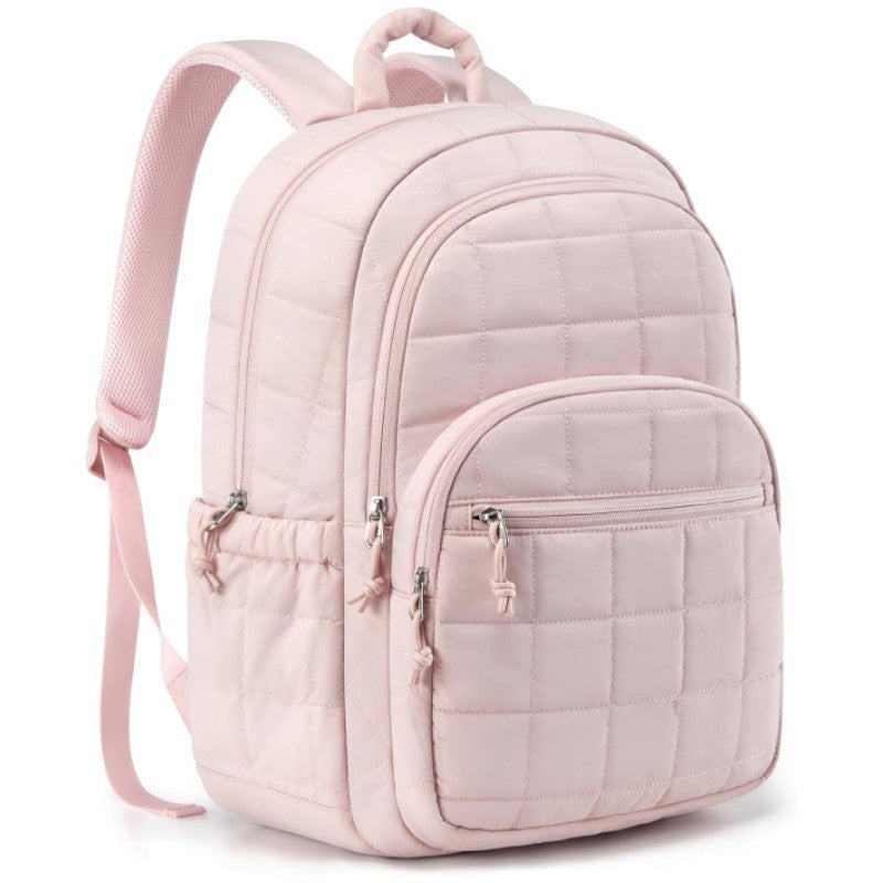 Quilted College Bookbag Travel Backpack