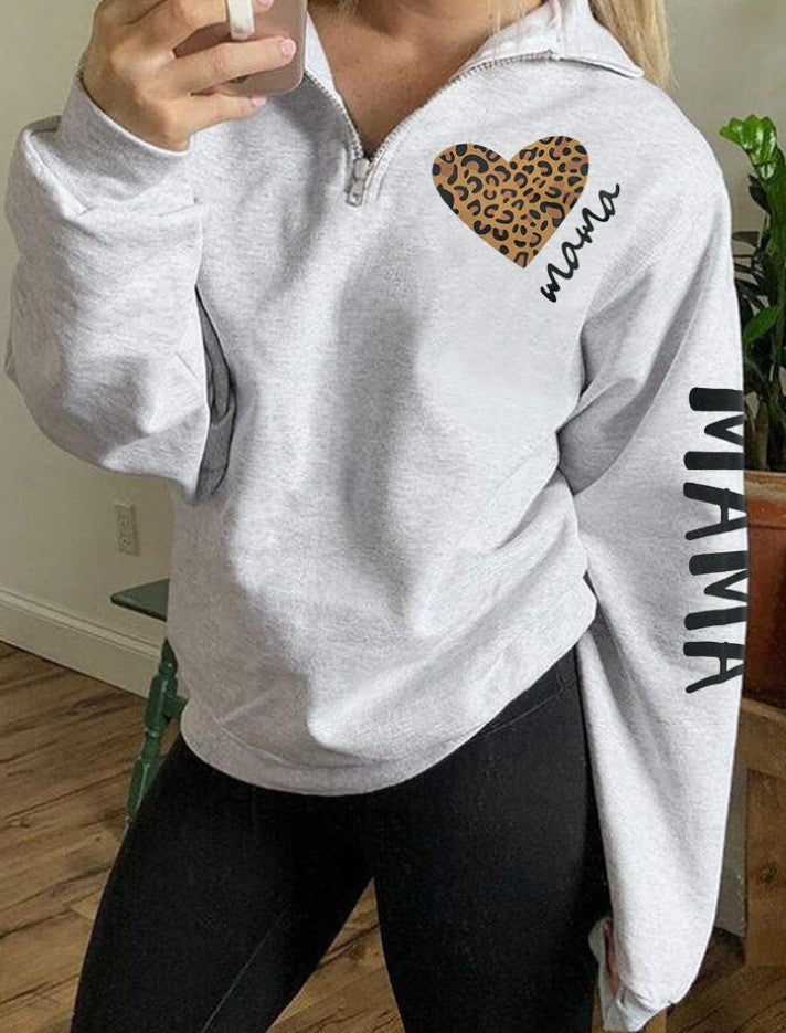 Printed Zip Sweatshirt