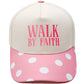 "Walk by Faith" Embroidered Retro Color-Block Trucker Hat