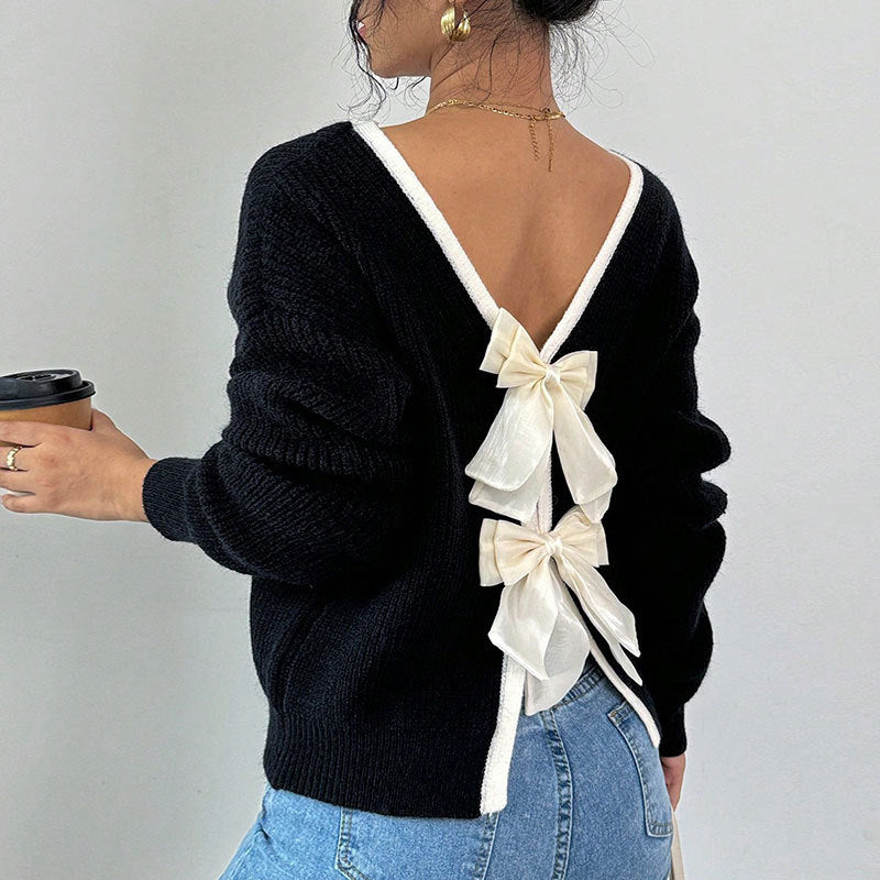Back Bow Knit Sweater