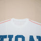 USA Graphic Half Sleeve Loose Ribbed Top