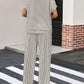 Stripe Round Neck Tee and Pant Set