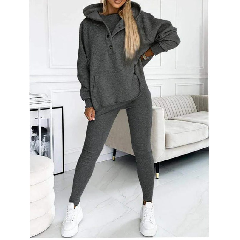 Women's 3 Piece Set (Tank+Hooded+Legging)