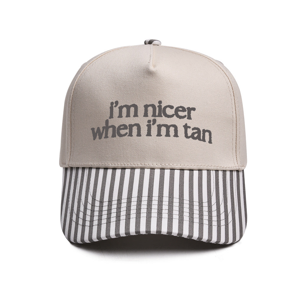 I'm nicer when i'm tan Embroidered Trucker Hat