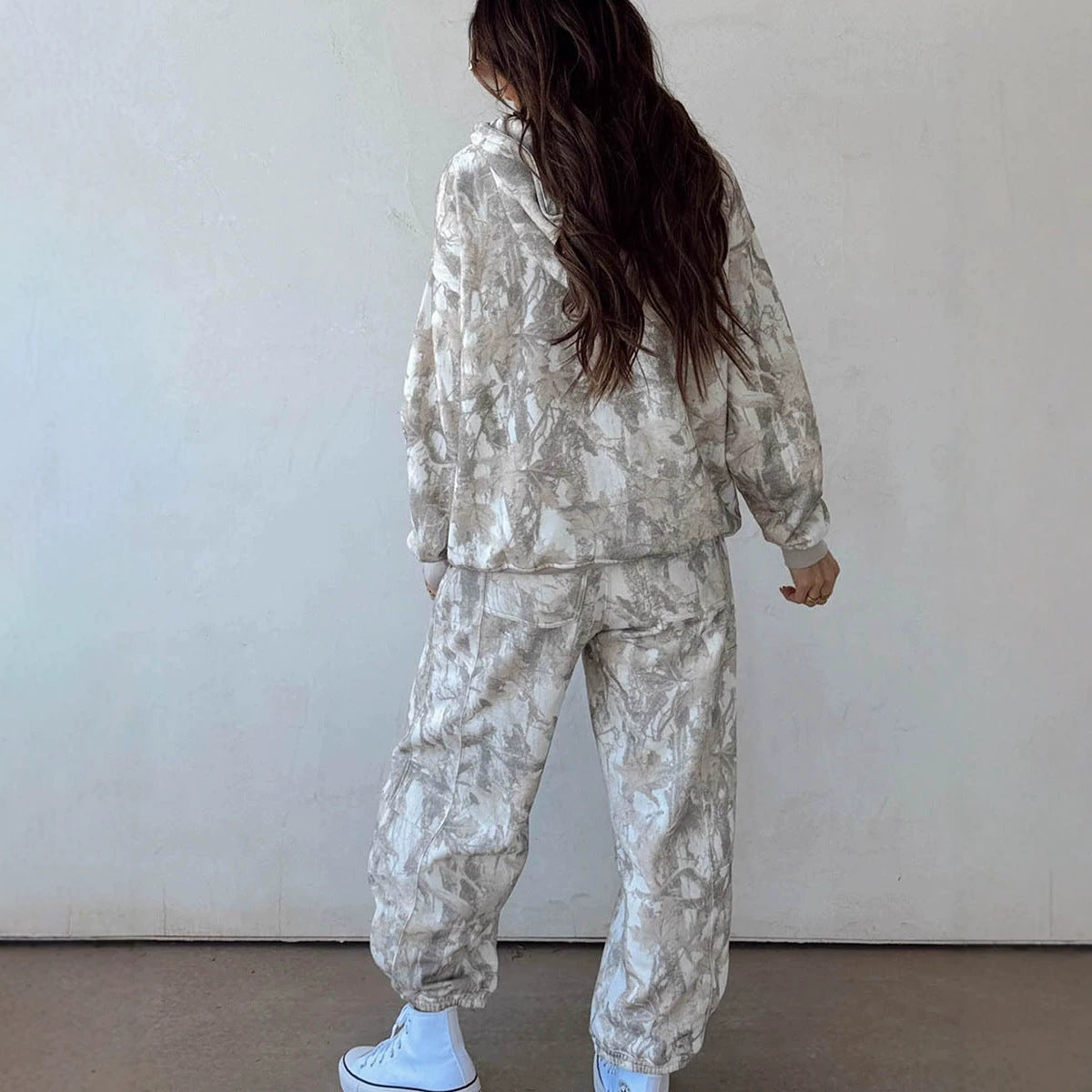 Multicolour Abstract Print Long Sleeve Elastic Waist Pant Set