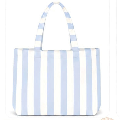 Custom Striped Tote Bag – Hand-Embroidered