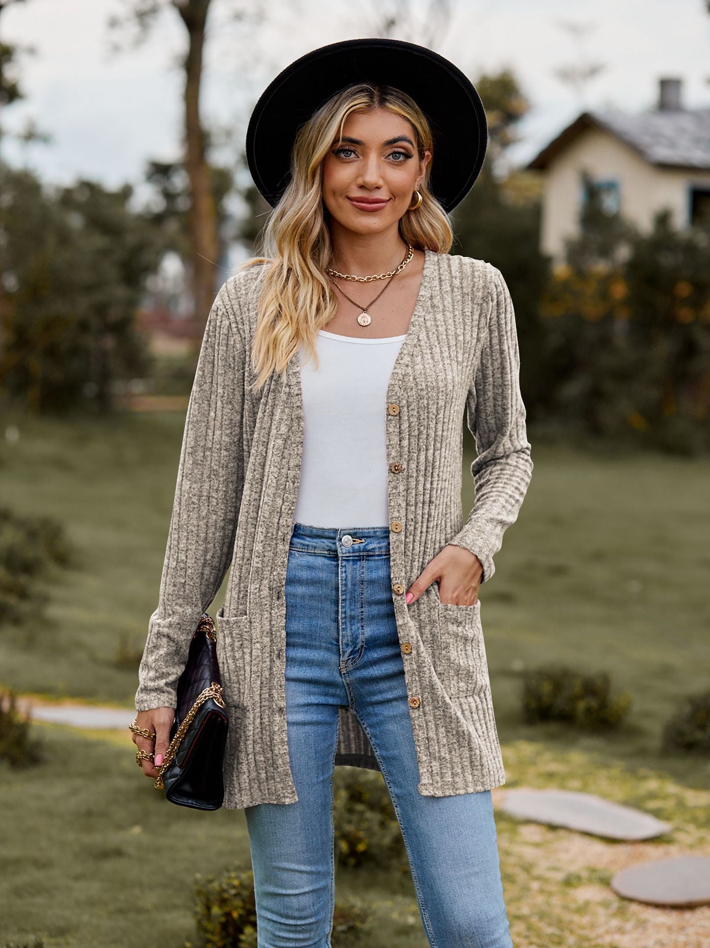 Brushed Pit Stripe Cardigan Jacket