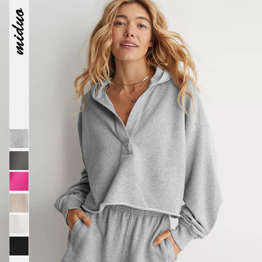 V-neck Pullover Long-sleeved Shirt