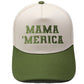 Embroidered "MAMA MERICA" Trucker Hat – Color-Block Structured Baseball Cap