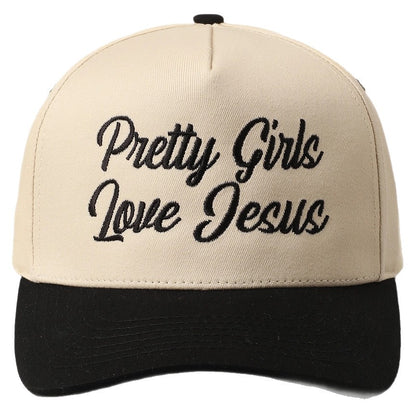 Embroidered Pretty Girls Love Jesus Baseball Cap