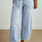 Square Patch Pocket Ankle-length Barrel Jeans