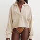 V-neck Pullover Long-sleeved Shirt