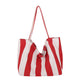 Large Capacity Striped Canvas Bag
