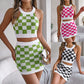 Knee-Length Skirt Knitted Suit