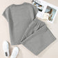 Textured Top and Wide-leg Pants Set