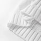 Cable Knit Colorblock Satin Bowknot Short Sleeve Sweater