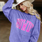 Corduroy Letter Crewneck Sweatshirt