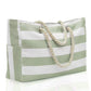 Custom Beach Bag Striped Canvas Tote