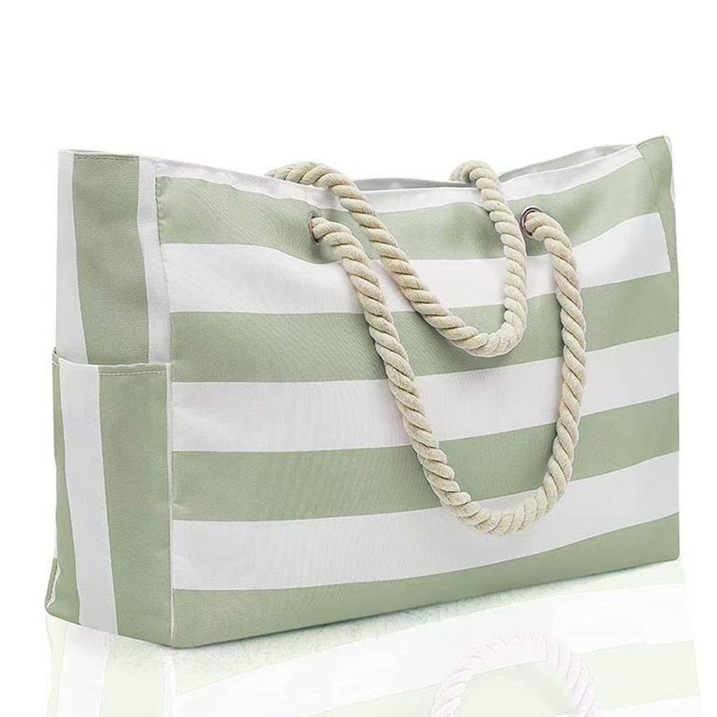 Custom Beach Bag Striped Canvas Tote
