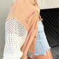 Boho Crochet Sleeve Shacket