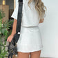 Cropped Tee+ Short Skirt Set (Shorts Built in Skirt)