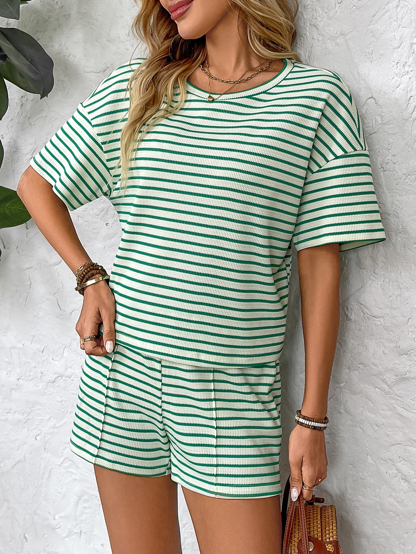 Stripe Crewneck Lounge Set