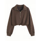 Women's Cropped Half-Zip Sweatshirt