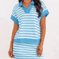 Earthy Stripe Polo and Skirt Co-Ord Set