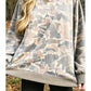 Multicolour Camo Print Ribbed Trim Casual Pullover Sweatshirt