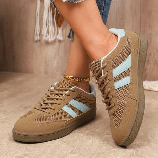 Dexun Women's White Comfortable Flat Shoes