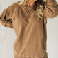 Ribbed Accent Pocketed Pullover