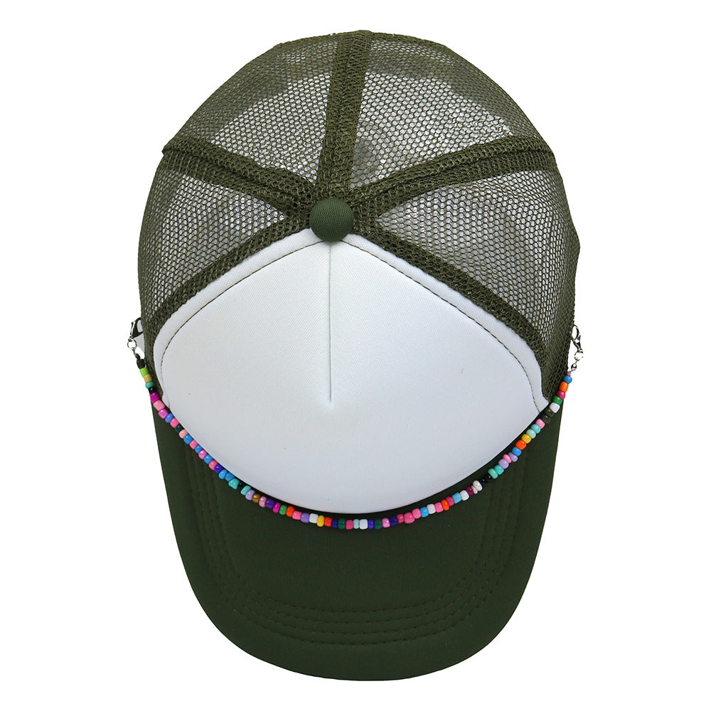 Multicolor Beaded Band Trucker Hat