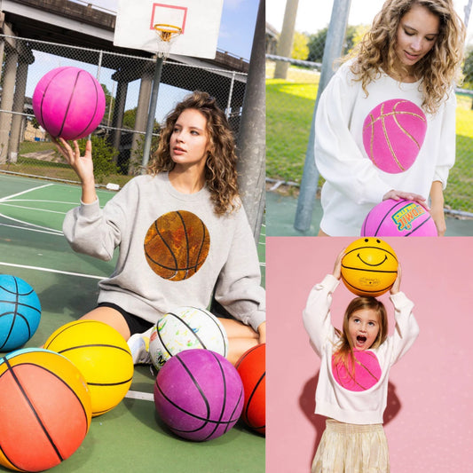 Sequin Basketball Patch Sweatshirt