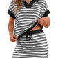 Earthy Stripe Polo and Skirt Co-Ord Set