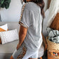 Leopard Trim Twist Ribbed Short Set